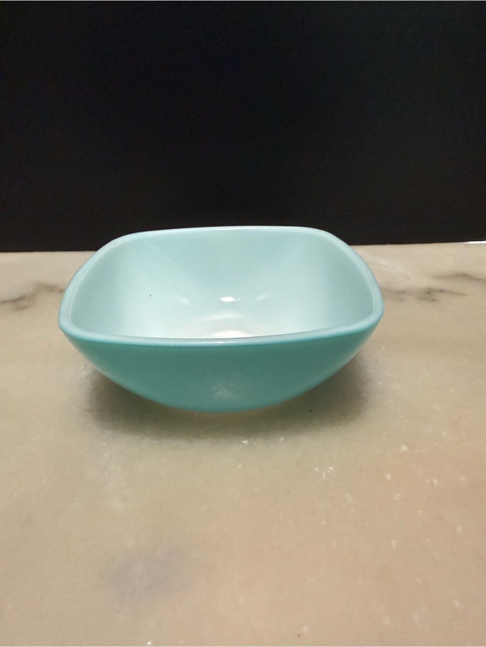 VINTAGE PYREX BLUE TURQUOISE SQUARE Dip BOWL DISH
